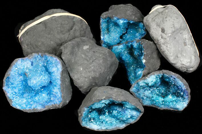 Lot: - Dyed (Blue) Quartz Geodes - Pieces #77266